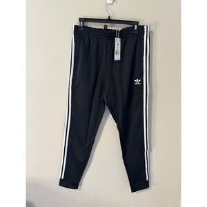 Adidas SST Superstar Track Pants Medium Black 3 Stripe Zip Ankle NWT